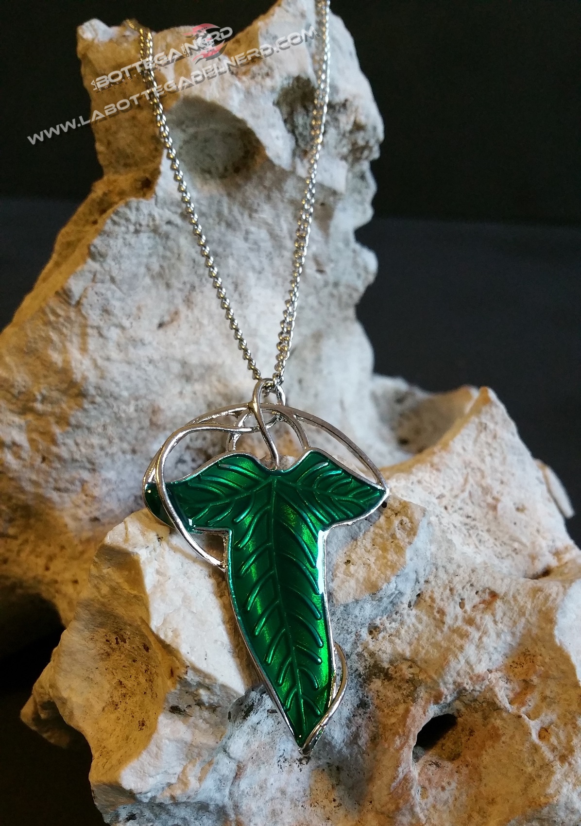 Collana-Spilla foglia della Compagnia dell'Anello - immagine 4