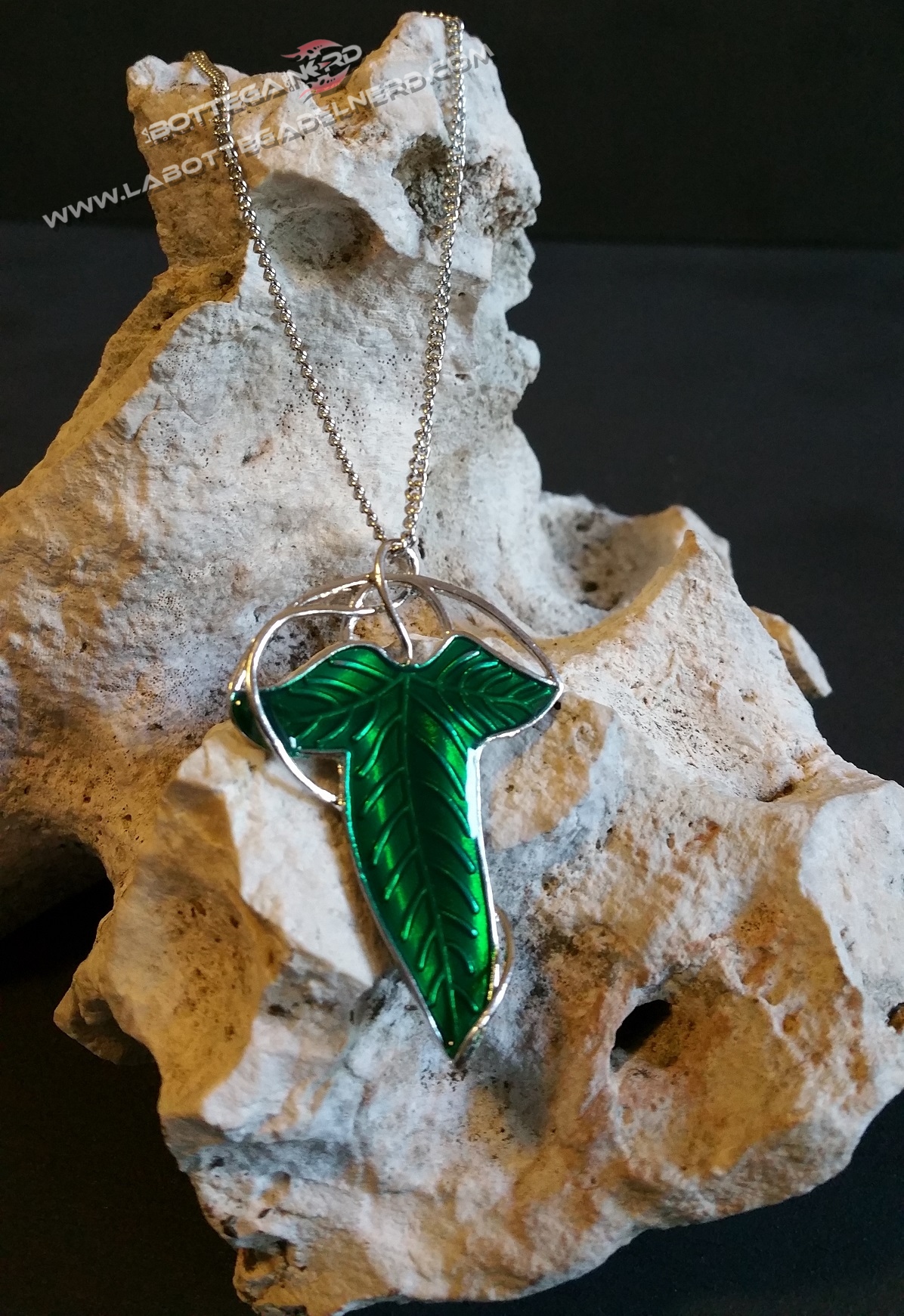 Collana-Spilla foglia della Compagnia dell'Anello - immagine 3