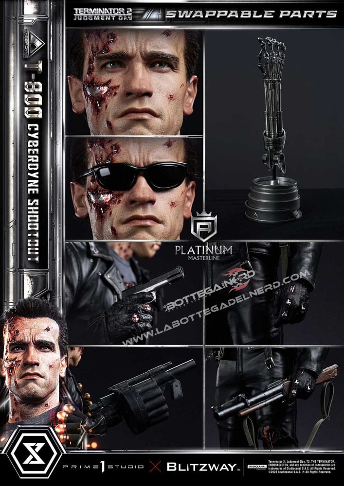 Terminator 2 - Statue 1/3 T-800 Final Battle Cyberdyne Shootout 75cm - immagine 14