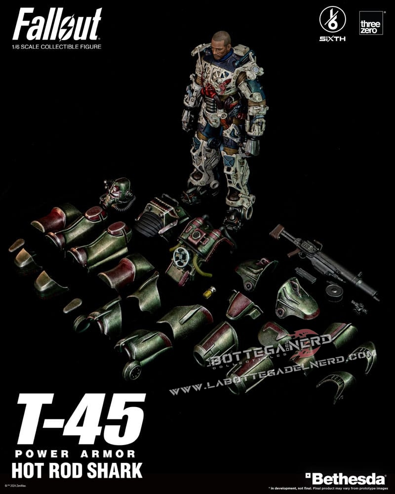 Fallout - Action Figure 1/6 T-45 Hot Rod Shark Power Armor 37cm - immagine 10