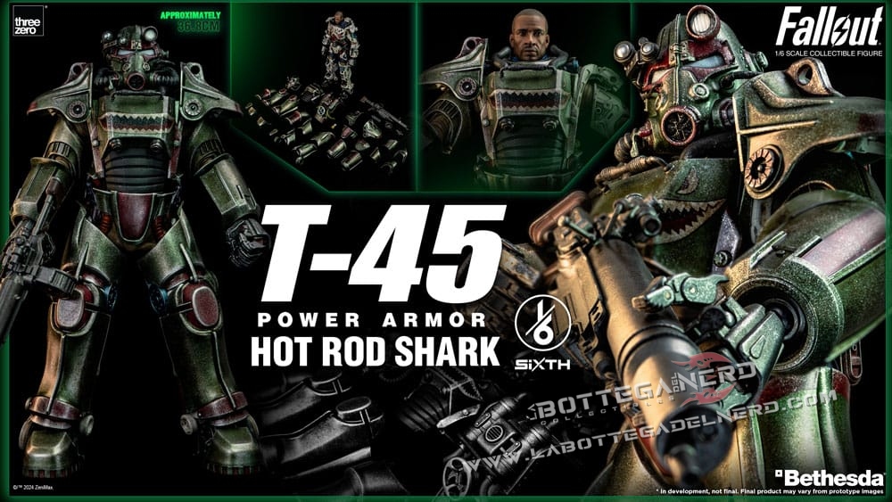Fallout - Action Figure 1/6 T-45 Hot Rod Shark Power Armor 37cm - immagine 11