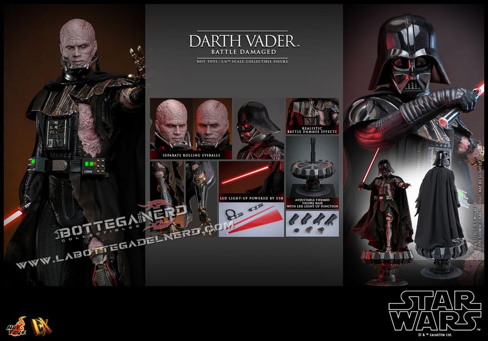 Star Wars - Action Figure 1/6 Darth Vader (Battle Damaged) 35cm - immagine 10