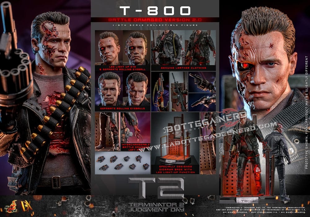 Terminator 2 - Action Figure 1/6 T-800 Battle Damaged V. 2.0 32cm - immagine 14