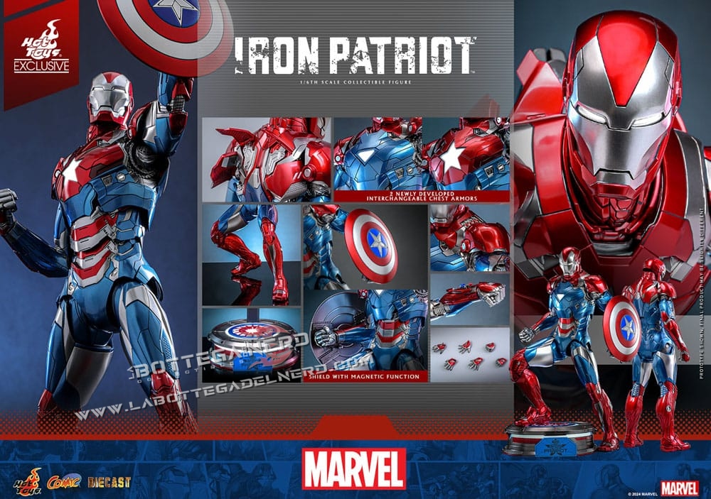 Marvel - Diecast Action Figure 1/6 Iron Patriot Exclusive 32cm - immagine 11