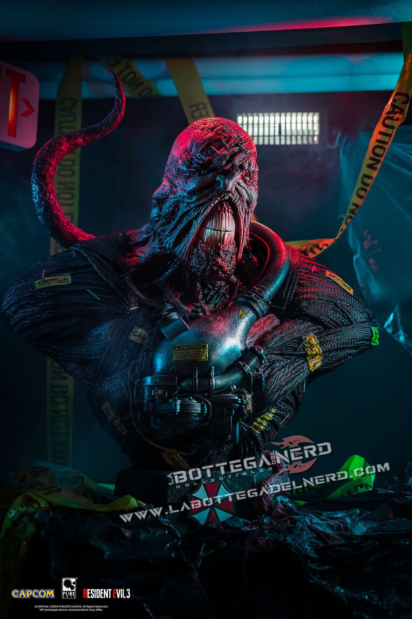 RESIDENT EVIL 3 REMAKE - Statue Life-Size Bust 1/1 Nemesis 90cm - immagine 11