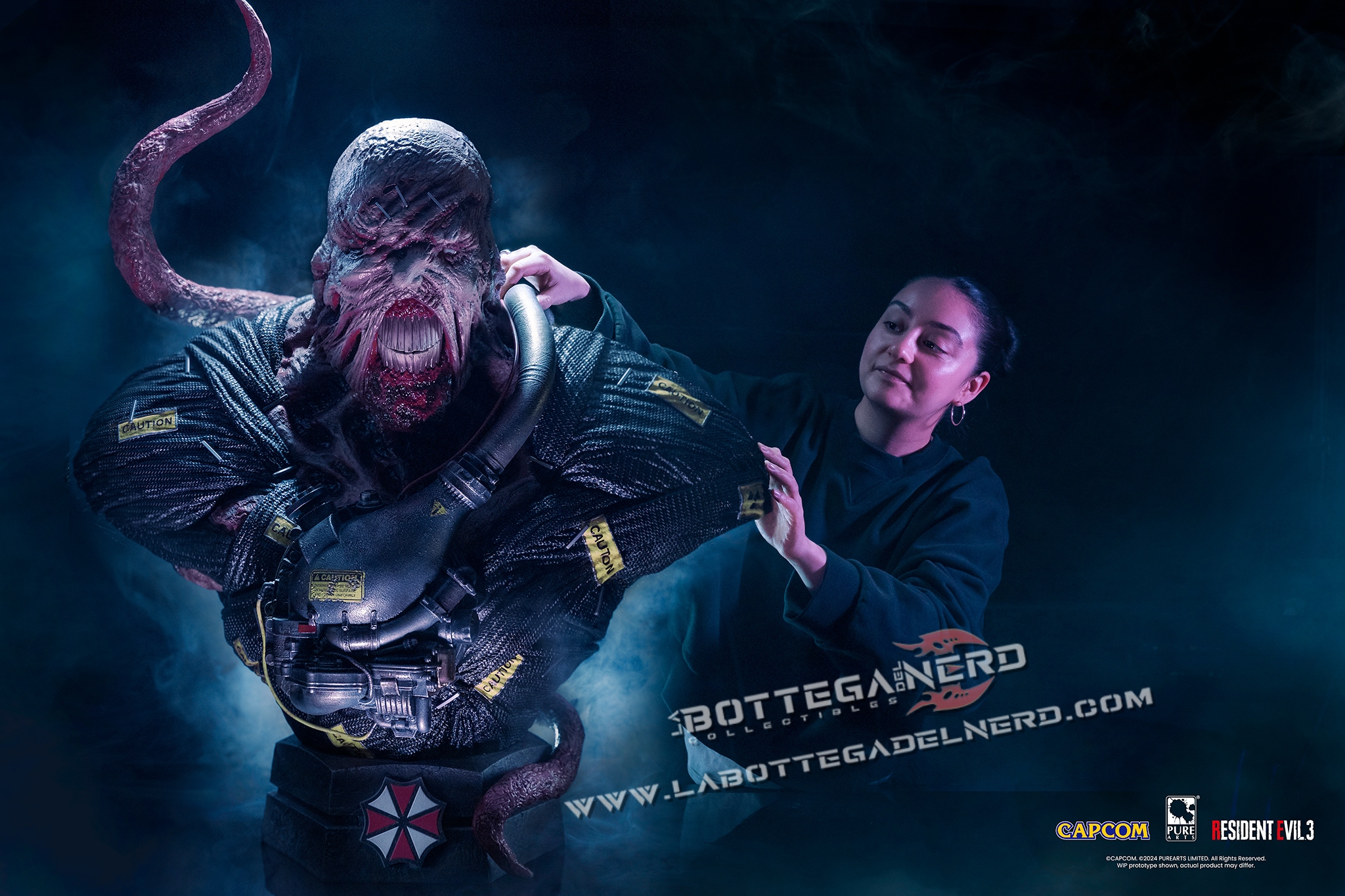 RESIDENT EVIL 3 REMAKE - Statue Life-Size Bust 1/1 Nemesis 90cm - immagine 14