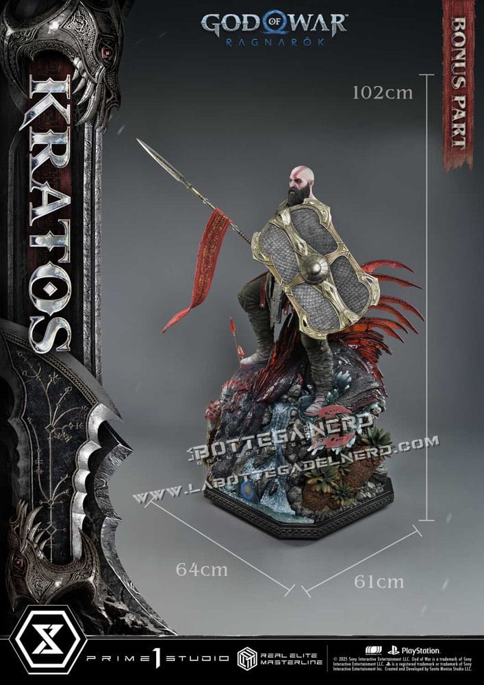 God of War: Ragnarok - Masterline Statue 1/3 Kratos Ver. Ultimate Bonus 95cm - immagine 6