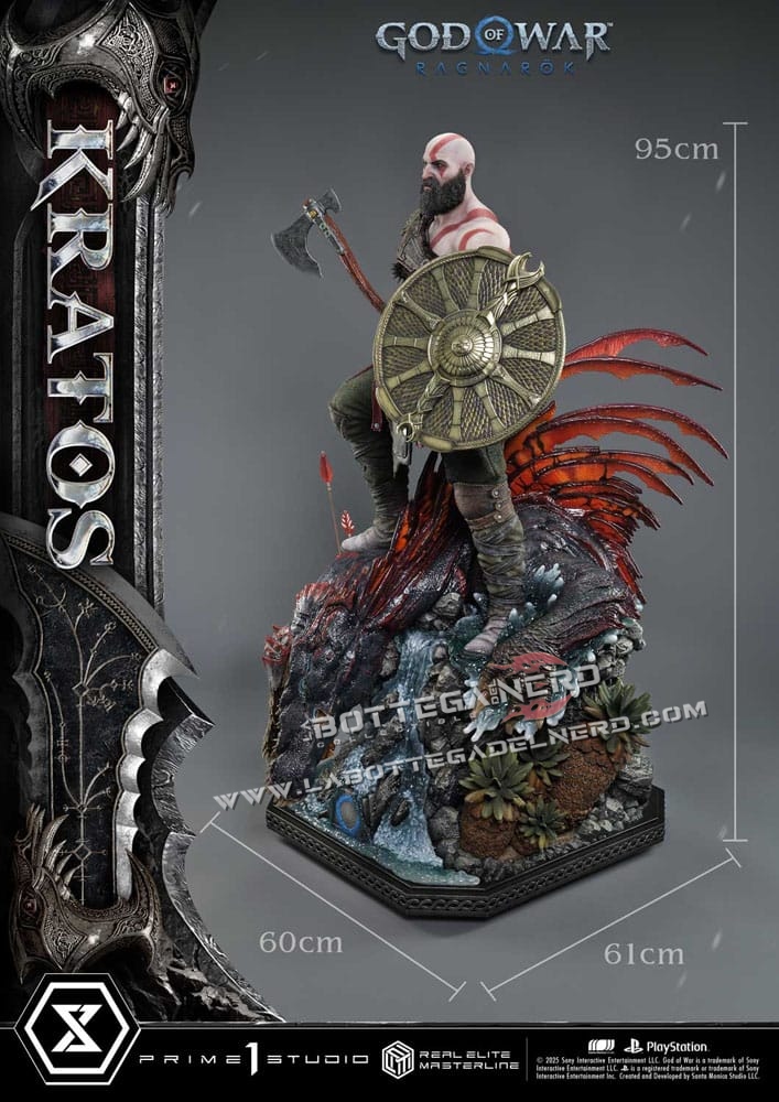 God of War: Ragnarok - Masterline Statue 1/3 Kratos 95cm - immagine 16