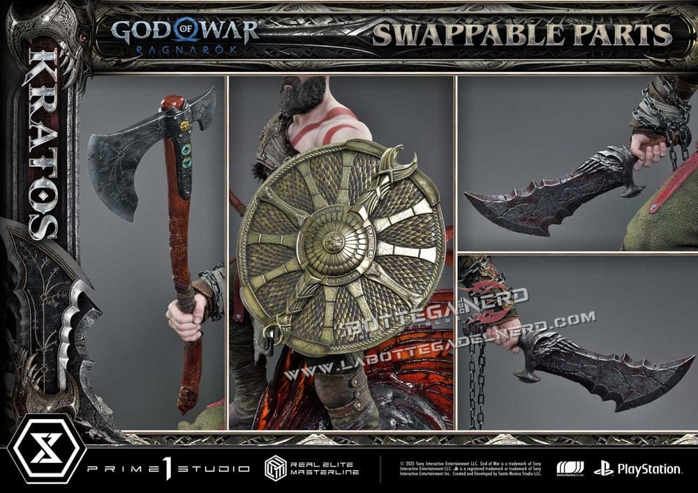 God of War: Ragnarok - Masterline Statue 1/3 Kratos 95cm - immagine 15