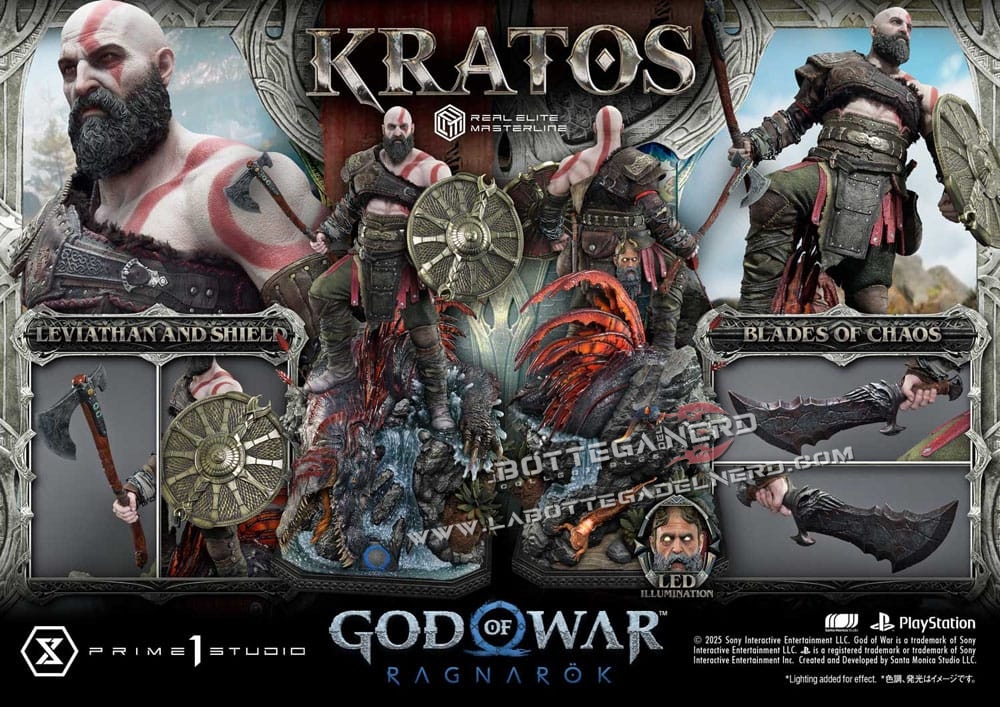 God of War: Ragnarok - Masterline Statue 1/3 Kratos 95cm - immagine 17