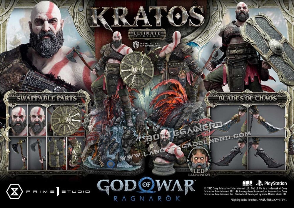 God of War: Ragnarok - Masterline Statue 1/3 Kratos Ver. Ultimate 95cm - immagine 24