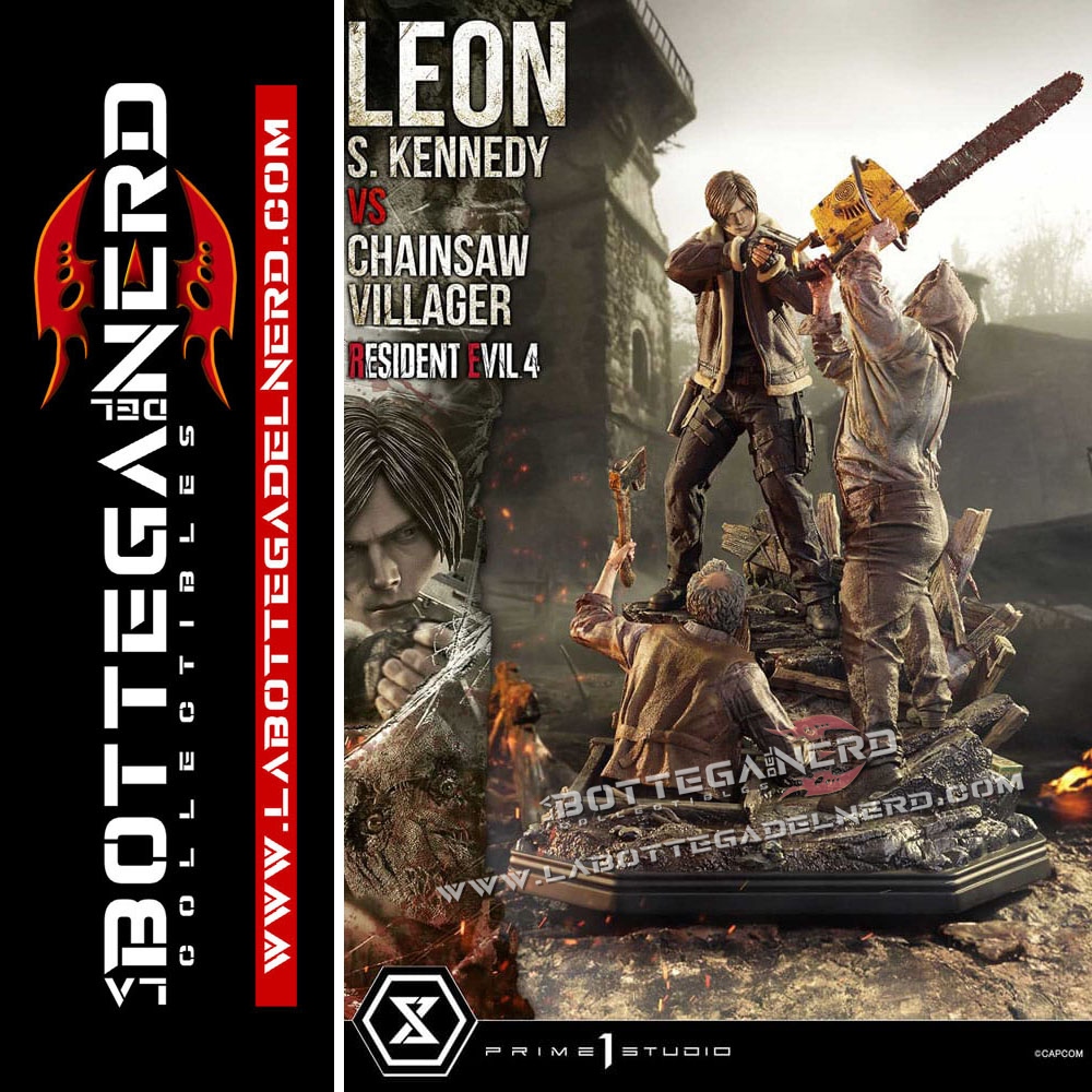 Resident Evil 4 - Statue 1/4 Leon S. Kennedy vs. Chainsaw Villager 76cm