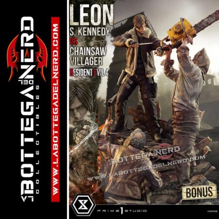 Resident Evil 4 - Statue 1/4 Leon S. Kennedy vs. Chainsaw Villager Bonus 76cm
