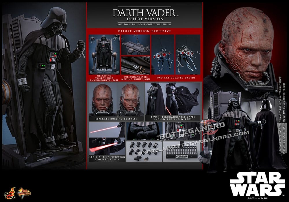 Star Wars: Episode III - Action Figure 1/6 Darth Vader Deluxe 35cm - immagine 11