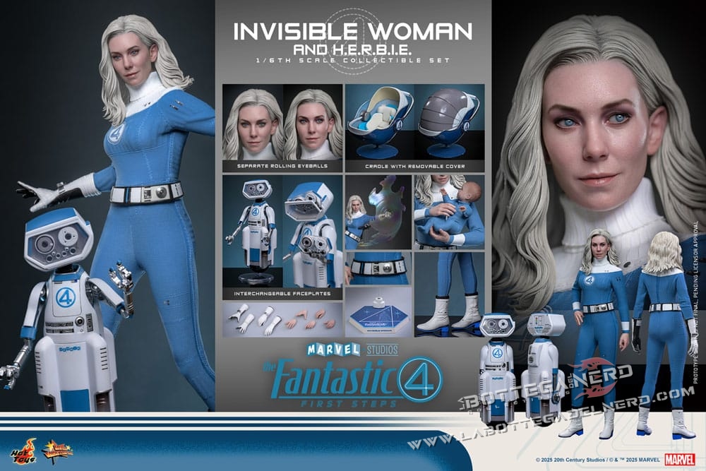 The Fantastic Four - Action Figure 1/6 Invisible Woman & H.E.R.B.I.E. 28cm - immagine 12
