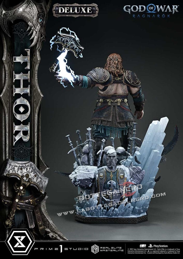 God of War Ragnarök - Masterline Statue 1/3 Thor Bonus Deluxe 105cm - immagine 11