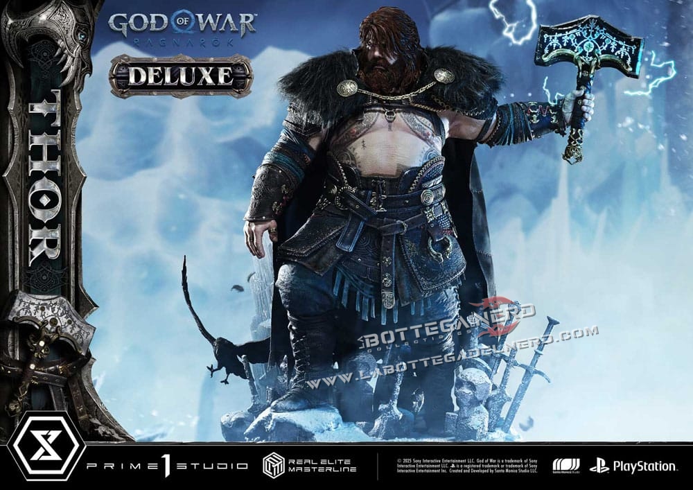 God of War Ragnarök - Masterline Statue 1/3 Thor Bonus Deluxe 105cm - immagine 8