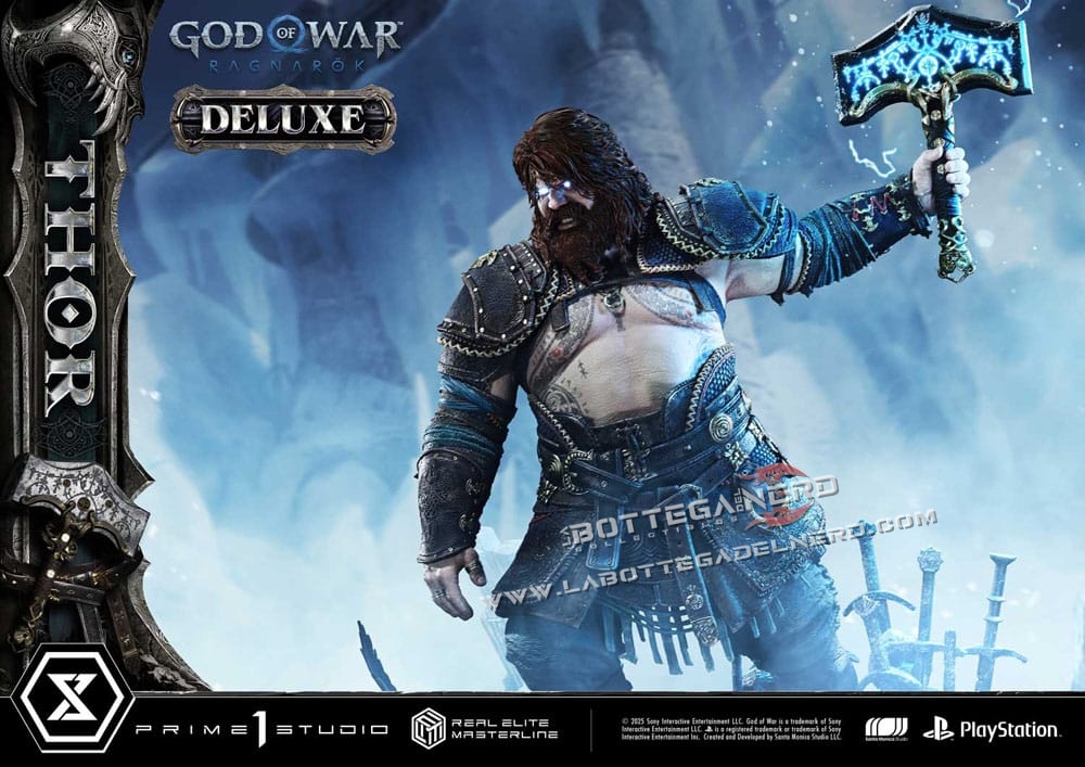 God of War Ragnarök - Masterline Statue 1/3 Thor Bonus Deluxe 105cm - immagine 6