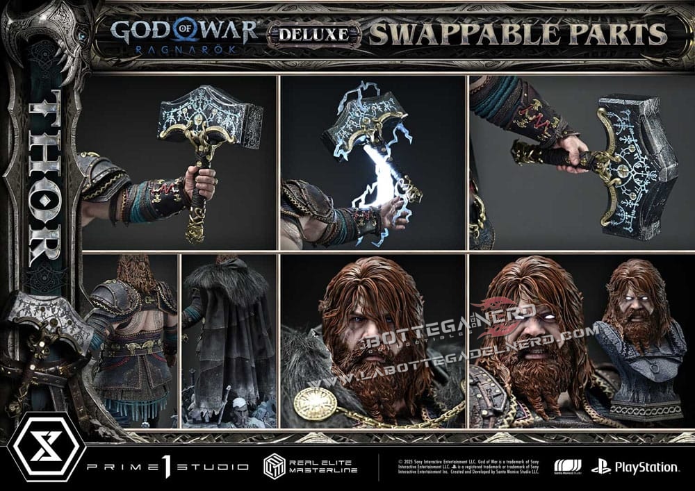God of War Ragnarök - Masterline Statue 1/3 Thor Bonus Deluxe 105cm - immagine 12