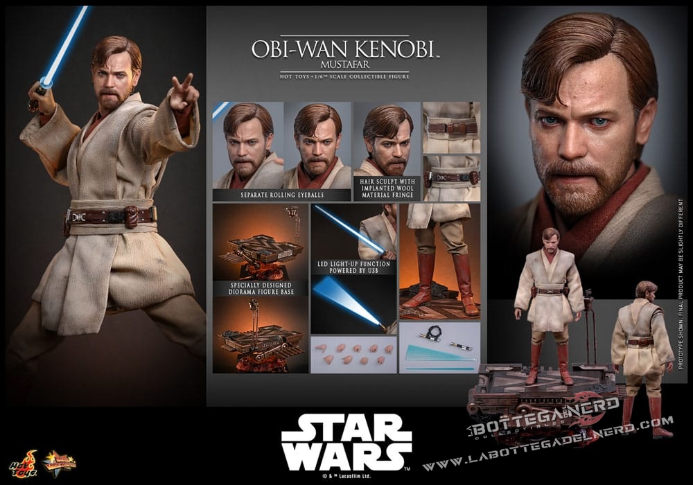 Star Wars: Episode III - Action Figure 1/6 Obi-Wan Kenobi (Mustafar) 31cm - immagine 12