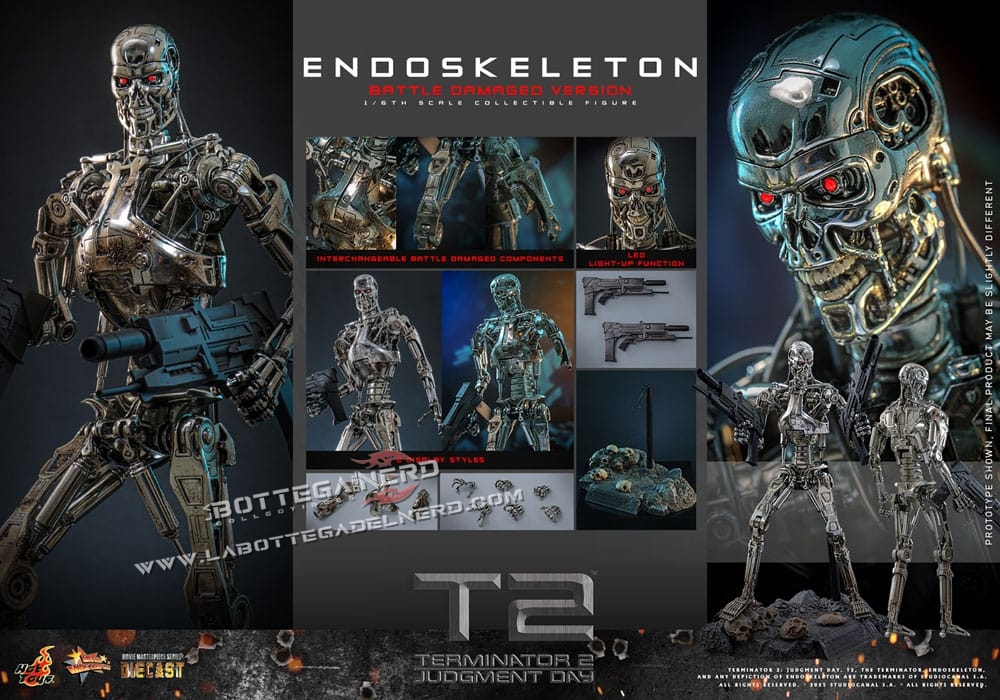 Terminator 2 - Die-cast Action Figure 1/6 Endoskeleton (Battle Version) 31cm - immagine 13