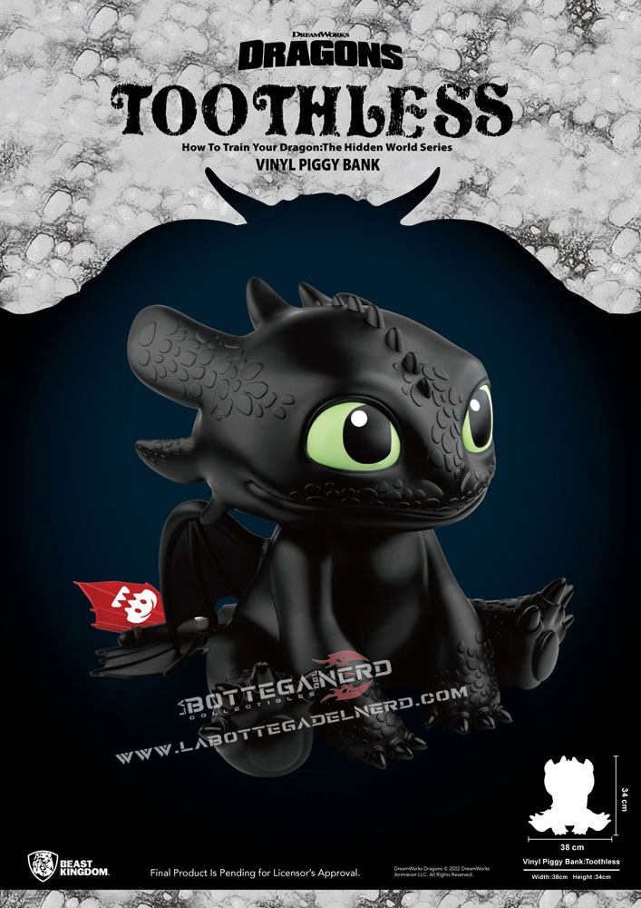 Dragon Trainer - Piggy Vinyl Bank Toothless (Salvadanaio) 38cm - immagine 2