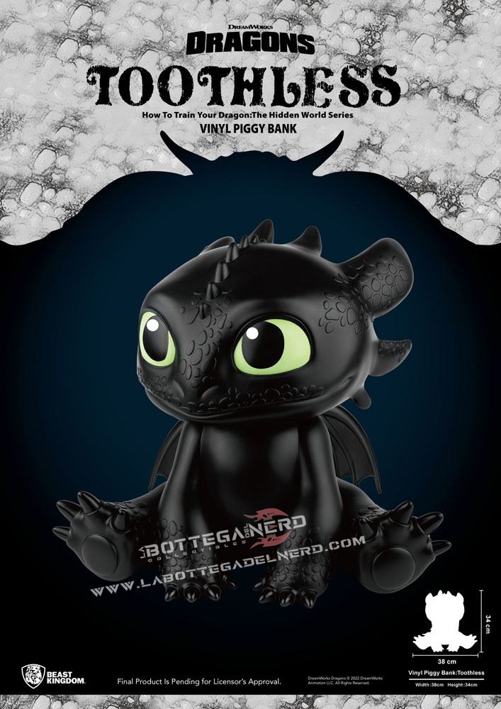 Dragon Trainer - Piggy Vinyl Bank Toothless (Salvadanaio) 38cm - immagine 3