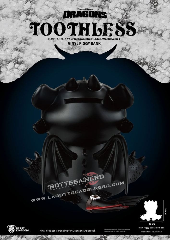 Dragon Trainer - Piggy Vinyl Bank Toothless (Salvadanaio) 38cm - immagine 4