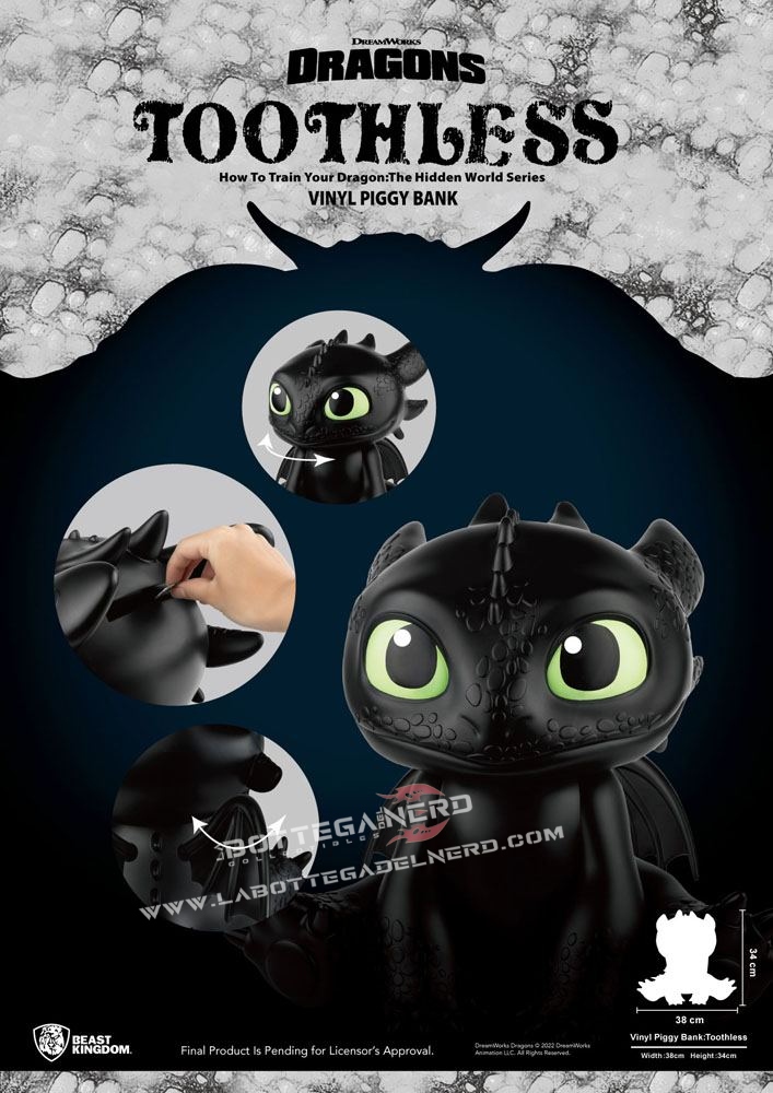 Dragon Trainer - Piggy Vinyl Bank Toothless (Salvadanaio) 38cm - immagine 5