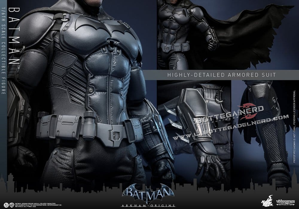 Batman Arkham Origins - Masterpiece Action Figure 1/6 Batman 33cm - immagine 13