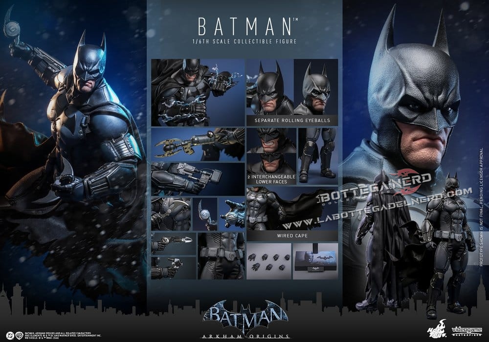 Batman Arkham Origins - Masterpiece Action Figure 1/6 Batman 33cm - immagine 14