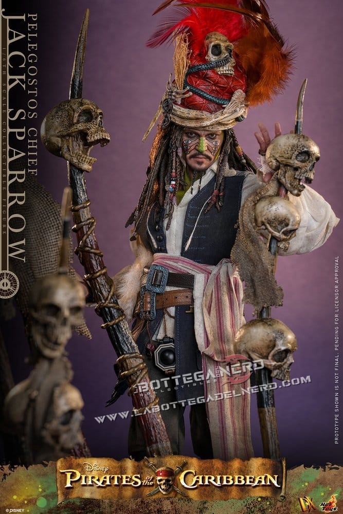 Pirates of the Caribbean - Action Figure 1/6 Pelegostos Chief Jack Sparrow 30cm - immagine 10