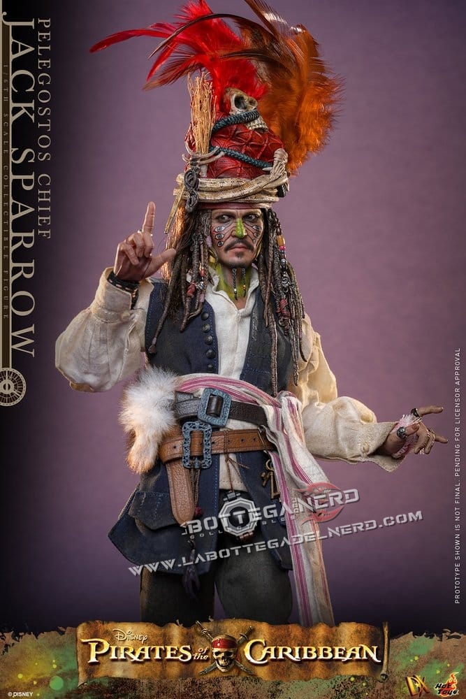Pirates of the Caribbean - Action Figure 1/6 Pelegostos Chief Jack Sparrow 30cm - immagine 3
