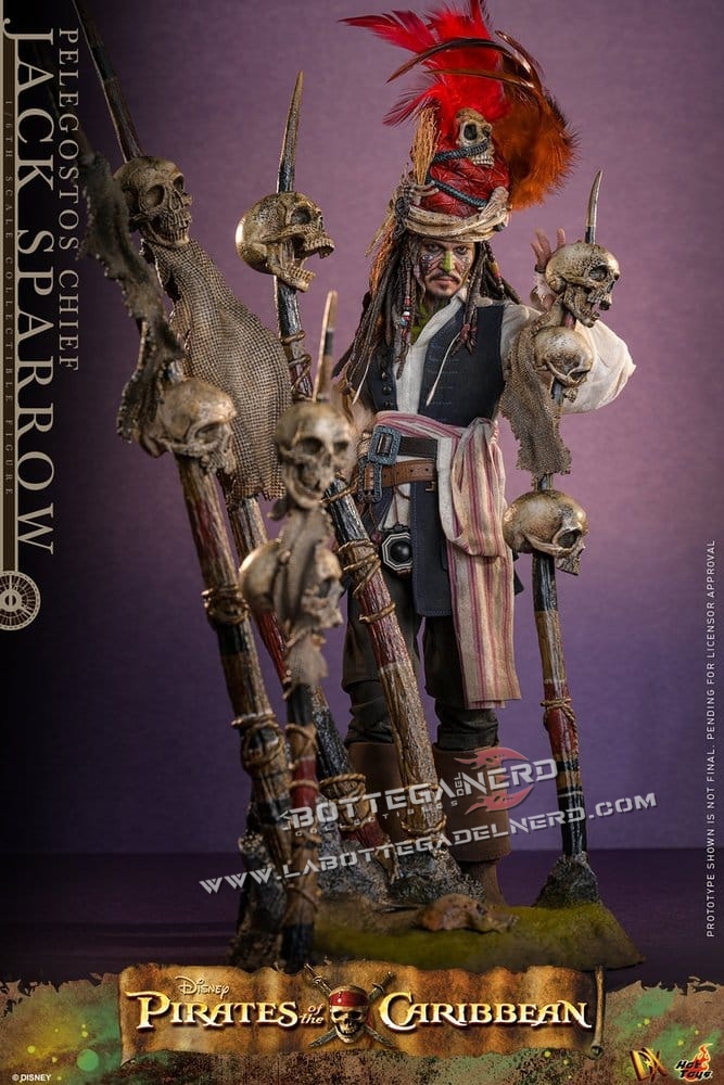 Pirates of the Caribbean - Action Figure 1/6 Pelegostos Chief Jack Sparrow 30cm - immagine 9