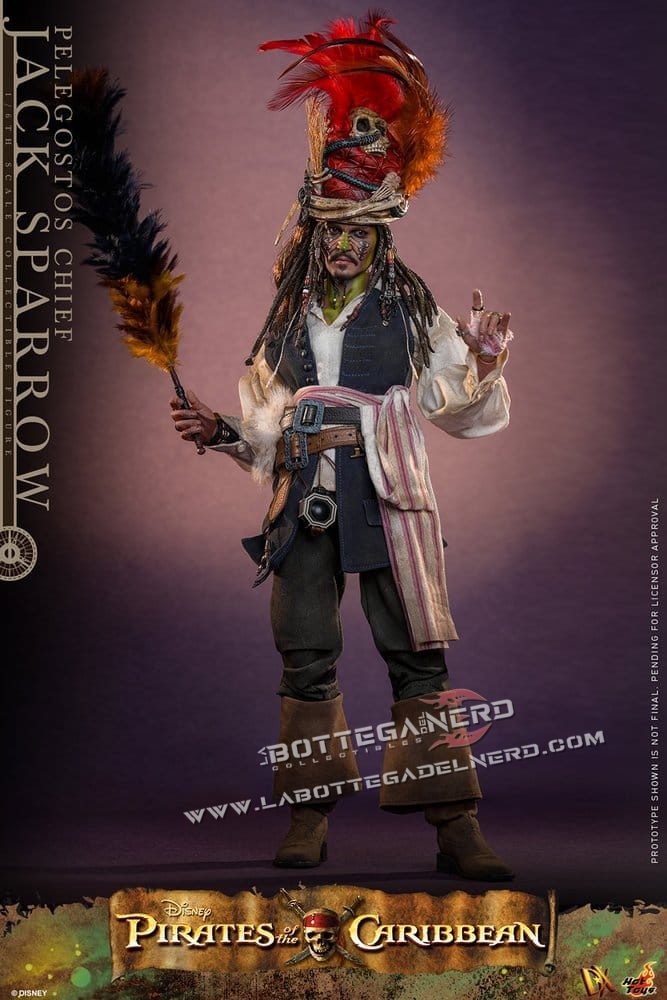Pirates of the Caribbean - Action Figure 1/6 Pelegostos Chief Jack Sparrow 30cm - immagine 8