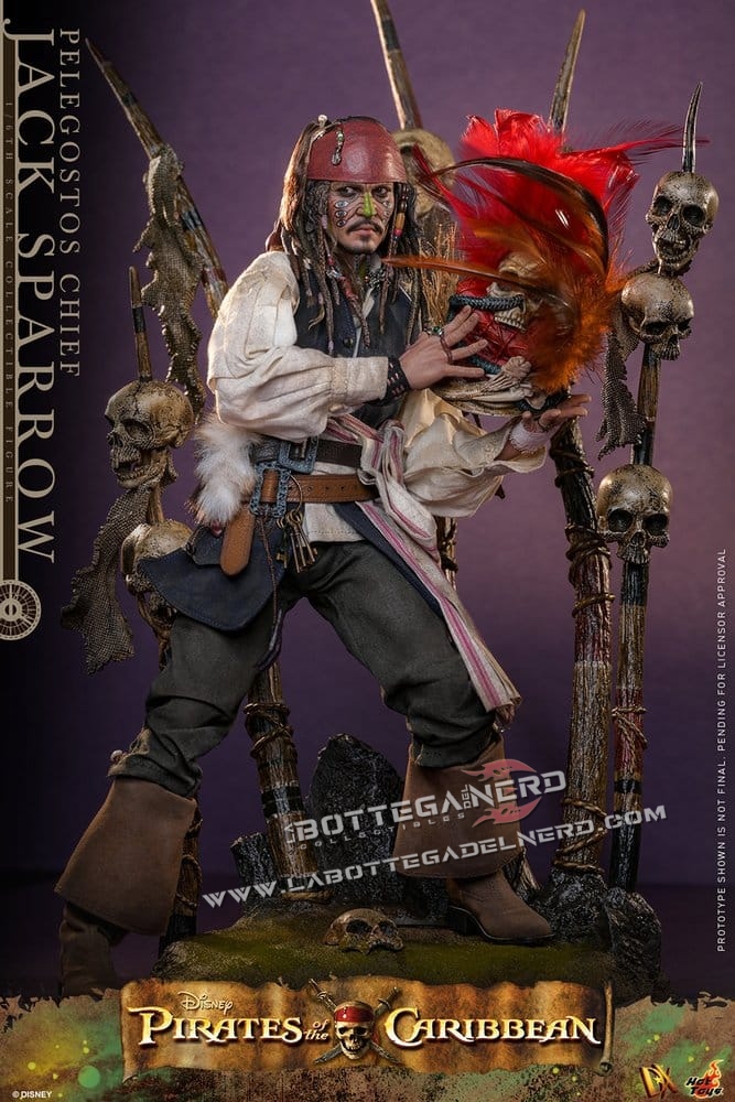 Pirates of the Caribbean - Action Figure 1/6 Pelegostos Chief Jack Sparrow 30cm - immagine 7