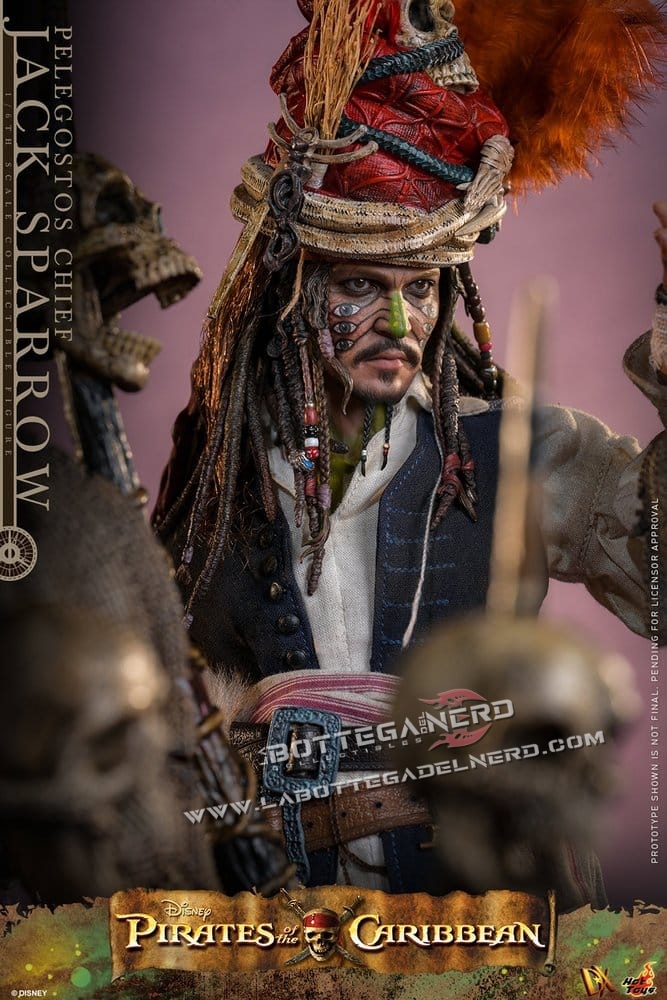 Pirates of the Caribbean - Action Figure 1/6 Pelegostos Chief Jack Sparrow 30cm - immagine 6