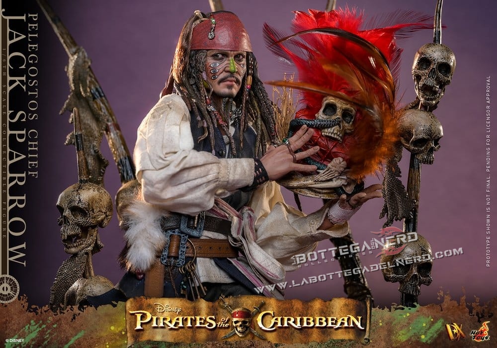 Pirates of the Caribbean - Action Figure 1/6 Pelegostos Chief Jack Sparrow 30cm - immagine 5
