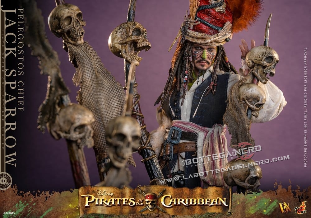Pirates of the Caribbean - Action Figure 1/6 Pelegostos Chief Jack Sparrow 30cm - immagine 4