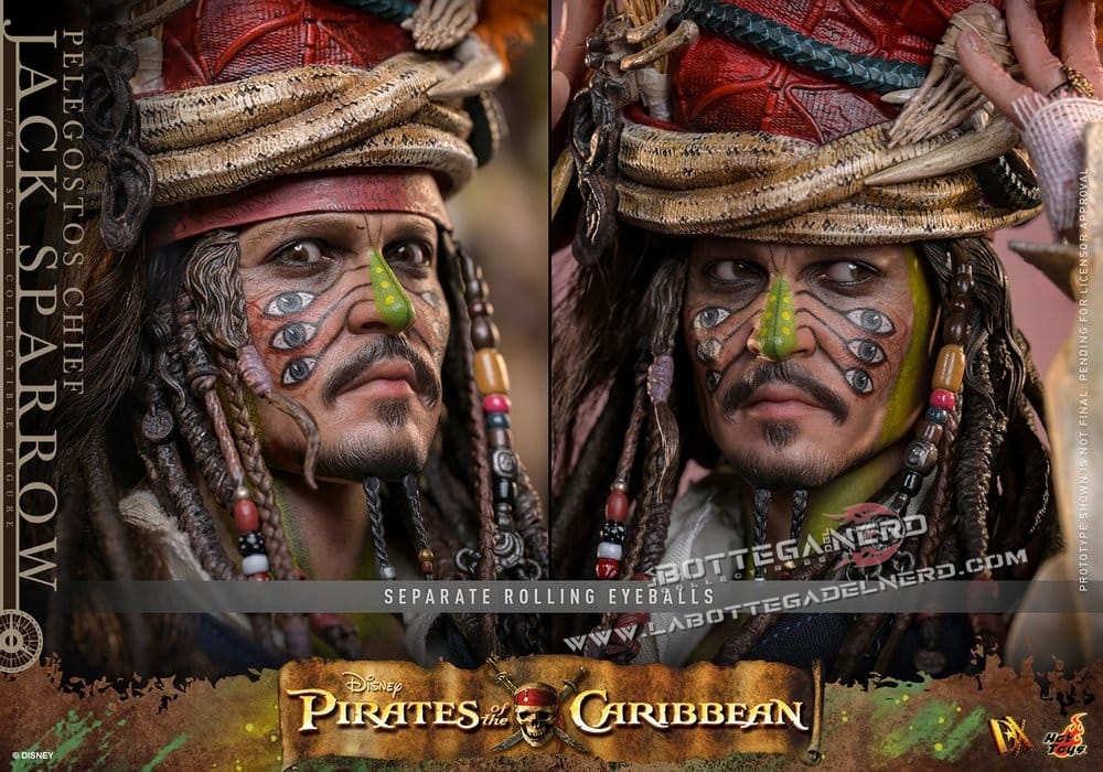 Pirates of the Caribbean - Action Figure 1/6 Pelegostos Chief Jack Sparrow 30cm - immagine 12