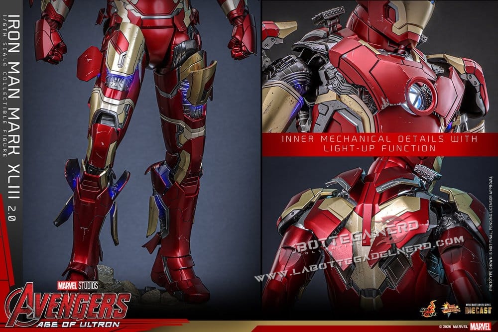 Avengers: Age of Ultron - Diecast Action Figure 1/6 Iron Man XLIII 32cm - immagine 11
