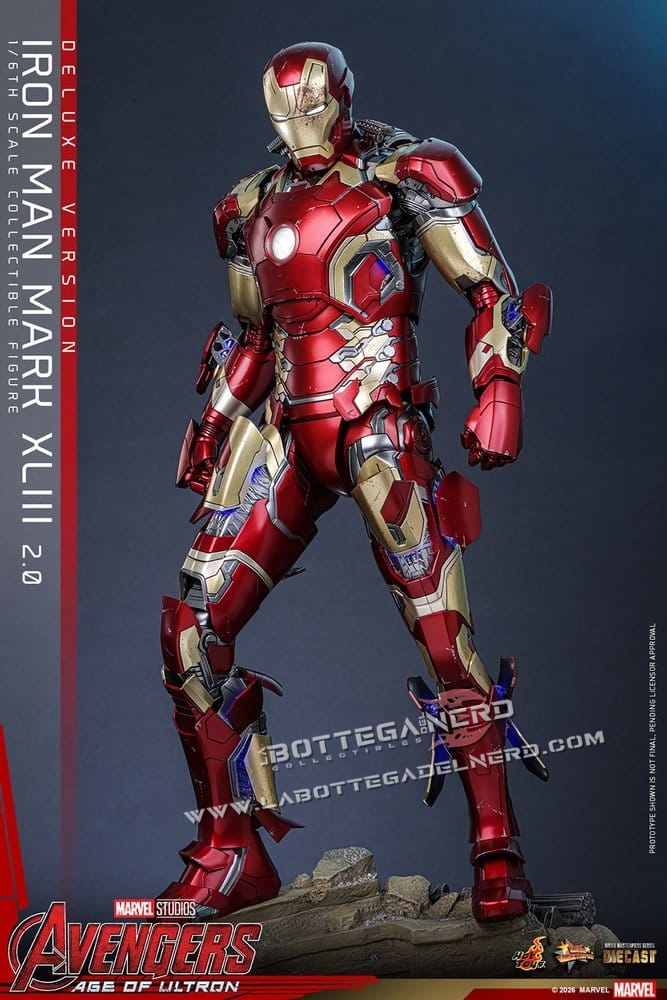 Avengers: Age of Ultron - Diecast Action Figure 1/6 Iron Man XLIII Deluxe 32cm - immagine 7
